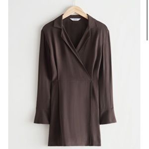 Collard wrap mini dress